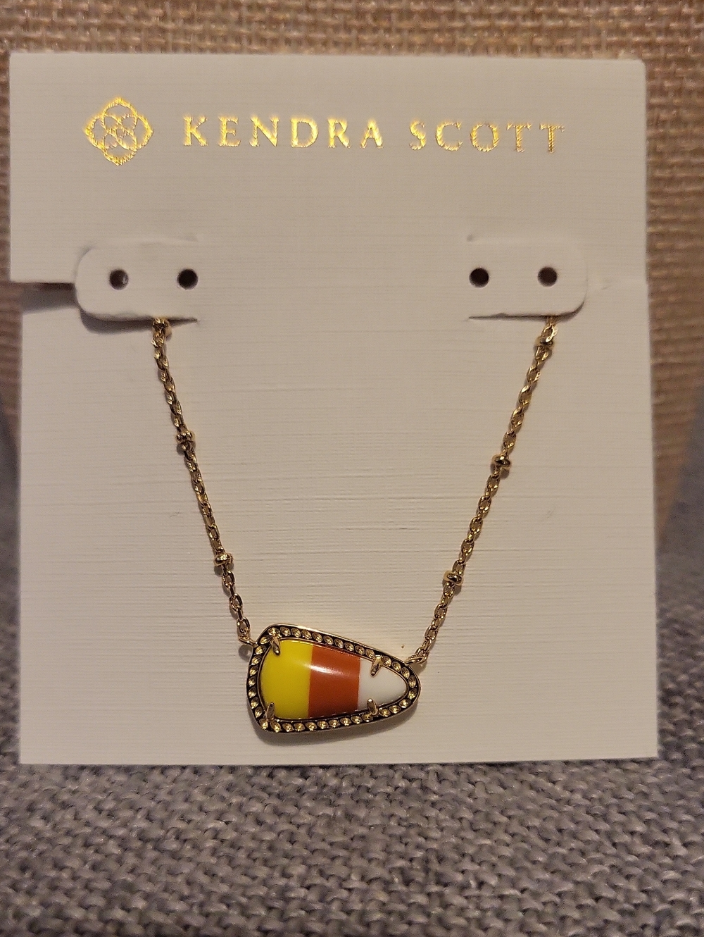 Kendra Scott Gold Candy Corn Pendant Necklace - Yellow, Orange, White